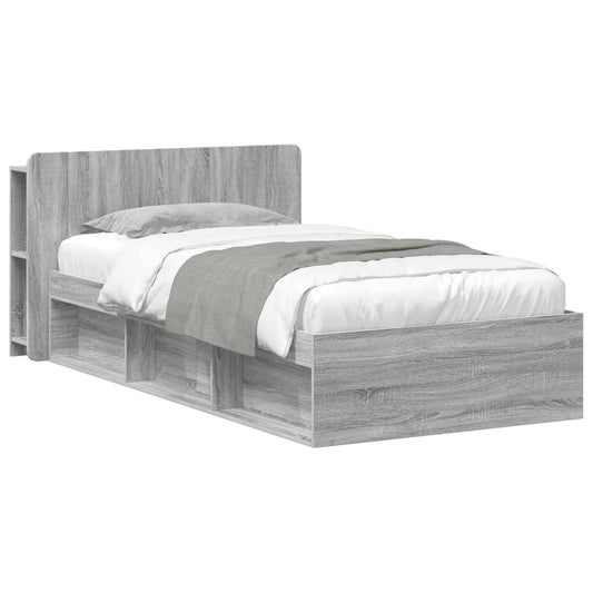 Telaio del letto con storage Sonoma grigio 80 x 200 cm | homemem39