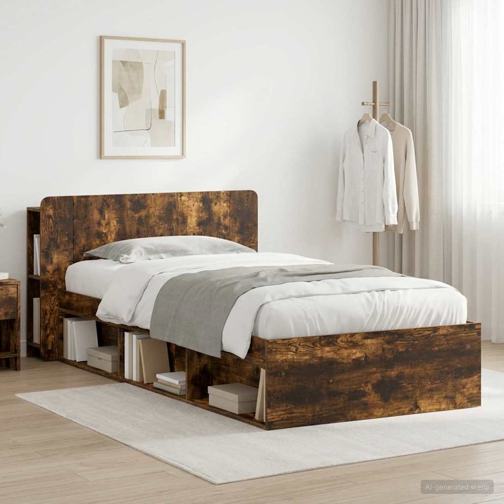 Telaio del letto con storage Rovere Fumo 90 x 190 cm | homemem39