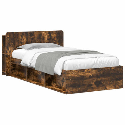 Telaio del letto con storage Rovere Fumo 90 x 190 cm | homemem39