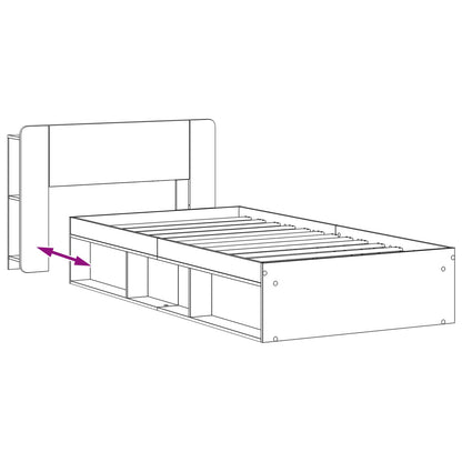 Telaio del letto con storage Rovere Sonoma 90 x 190 cm | homemem39