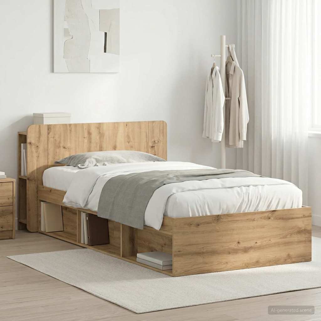 Telaio del letto con storage Rovere Artigianale 100 x 200 cm | homemem39