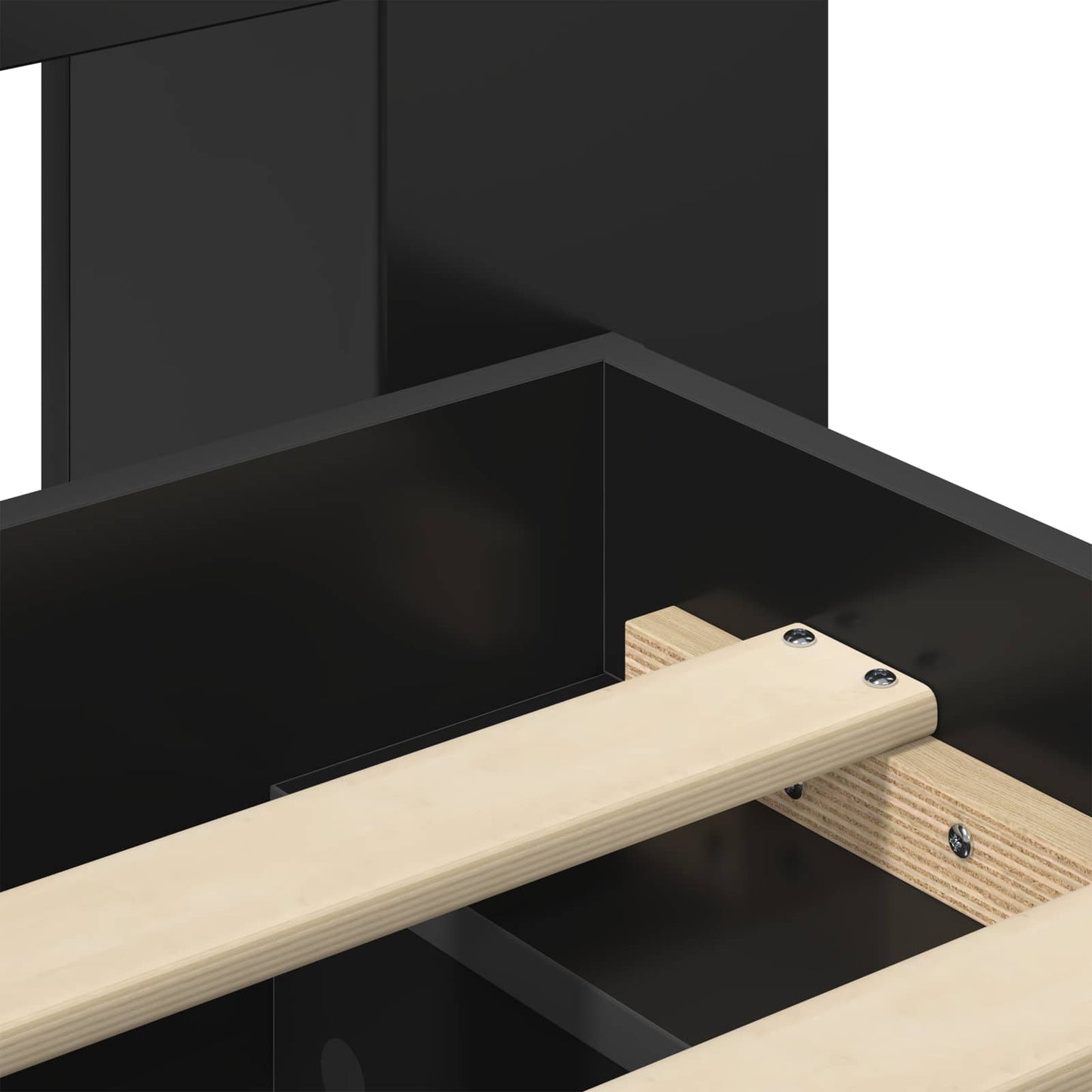 Telaio del letto con storage con testiera Nero 100 x 200 cm | homemem39