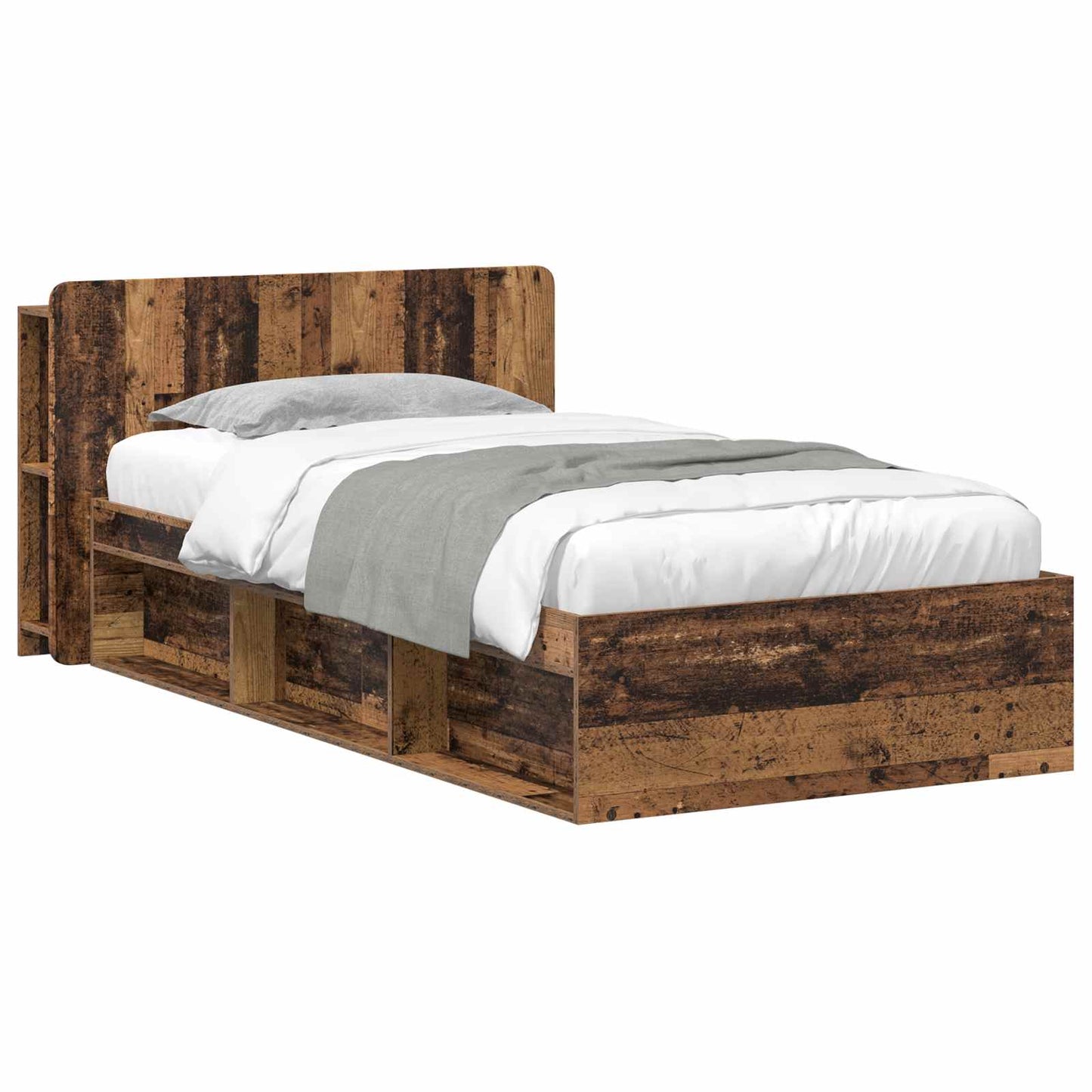 Telaio del letto con storage Legno antico 100 x 200 cm | homemem39
