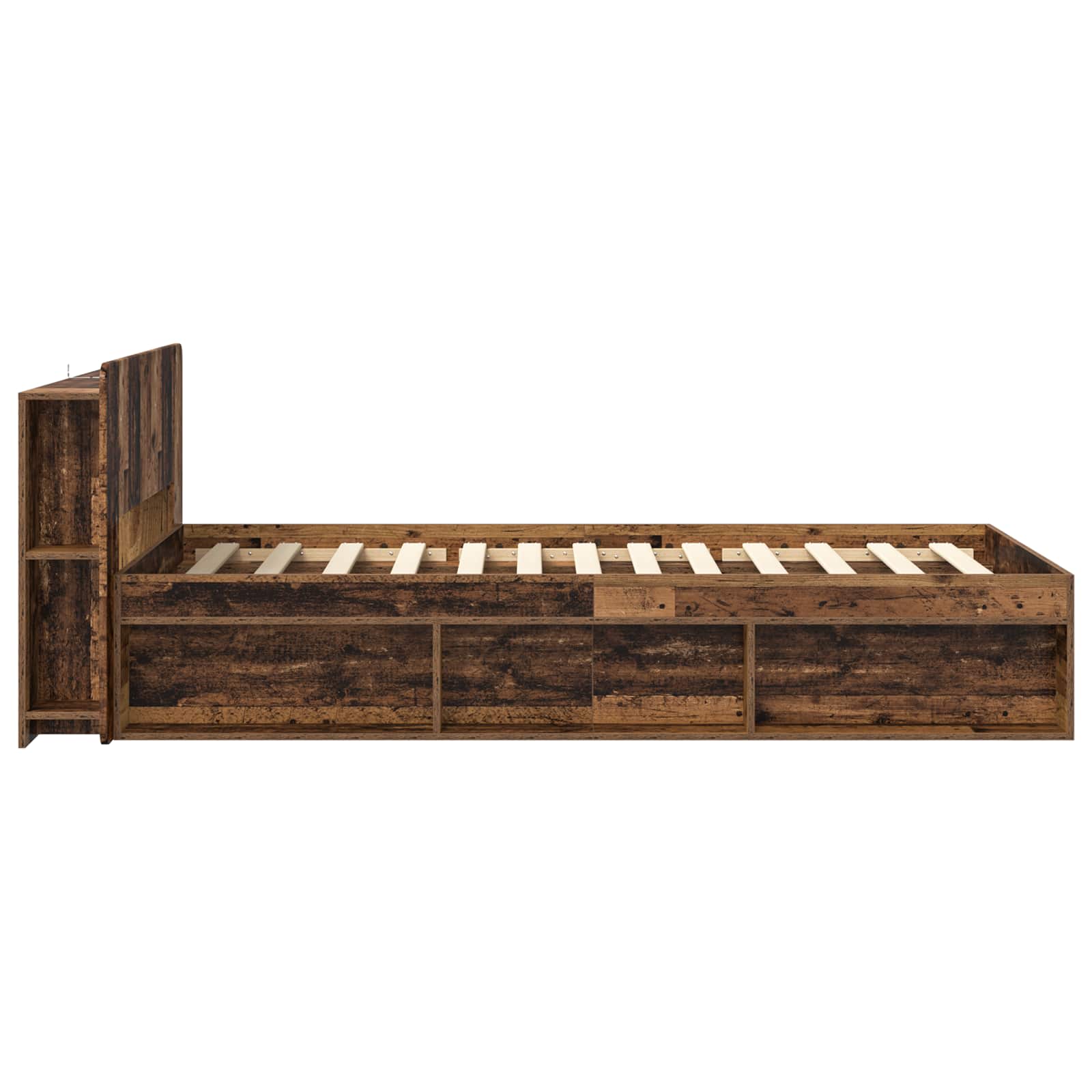 Telaio del letto con storage Legno antico 100 x 200 cm | homemem39