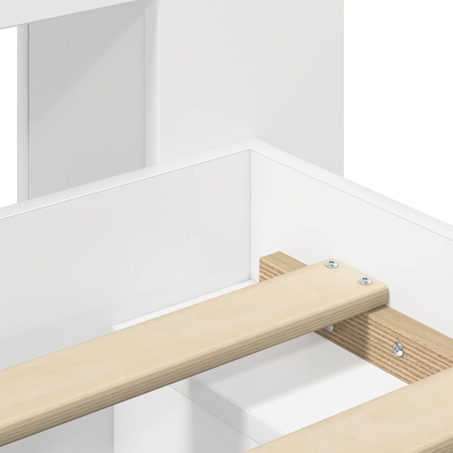 Telaio del letto con storage con testiera Bianco 100 x 200 cm | homemem39