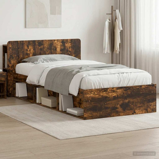 Telaio del letto con storage Rovere Fumo 90 x 200 cm | homemem39