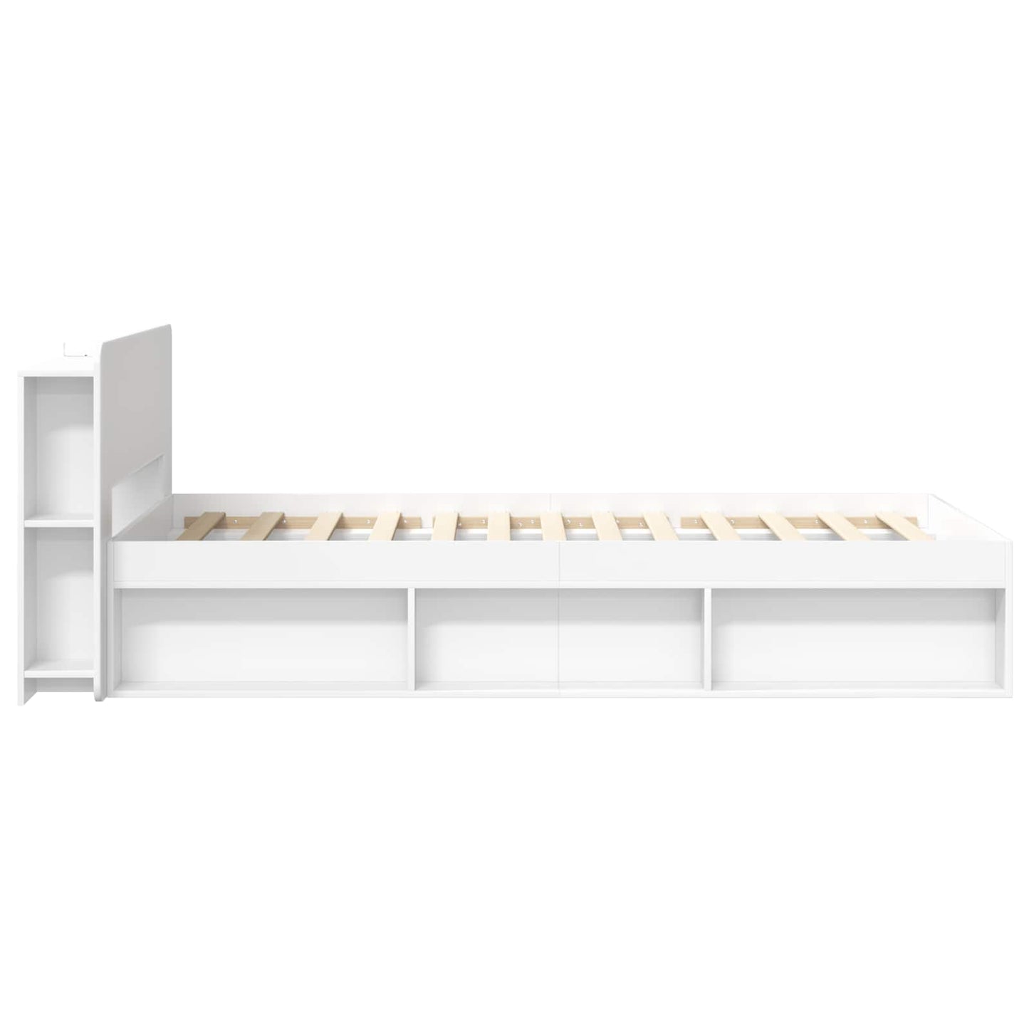 Telaio del letto con storage con testiera Bianco 90 x 200 cm | homemem39