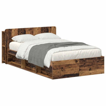 Telaio del letto con storage Legno antico 120 x 190 cm