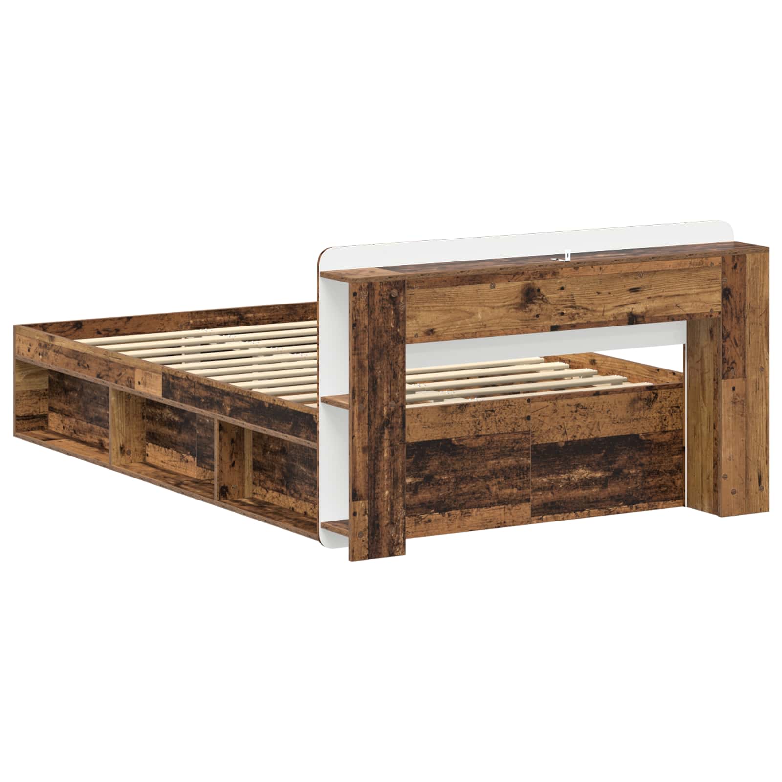 Telaio del letto con storage Legno antico 120 x 190 cm | homemem39