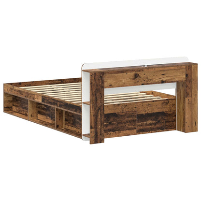 Telaio del letto con storage Legno antico 120 x 190 cm | homemem39