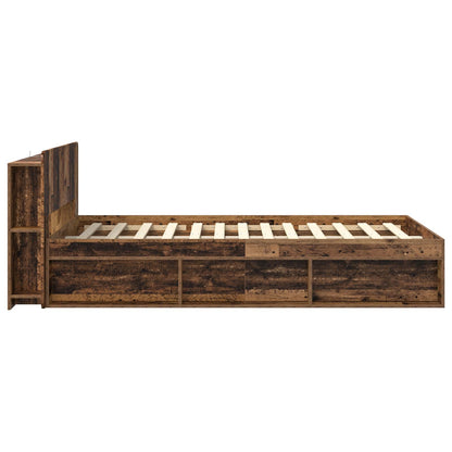 Telaio del letto con storage Legno antico 120 x 190 cm | homemem39