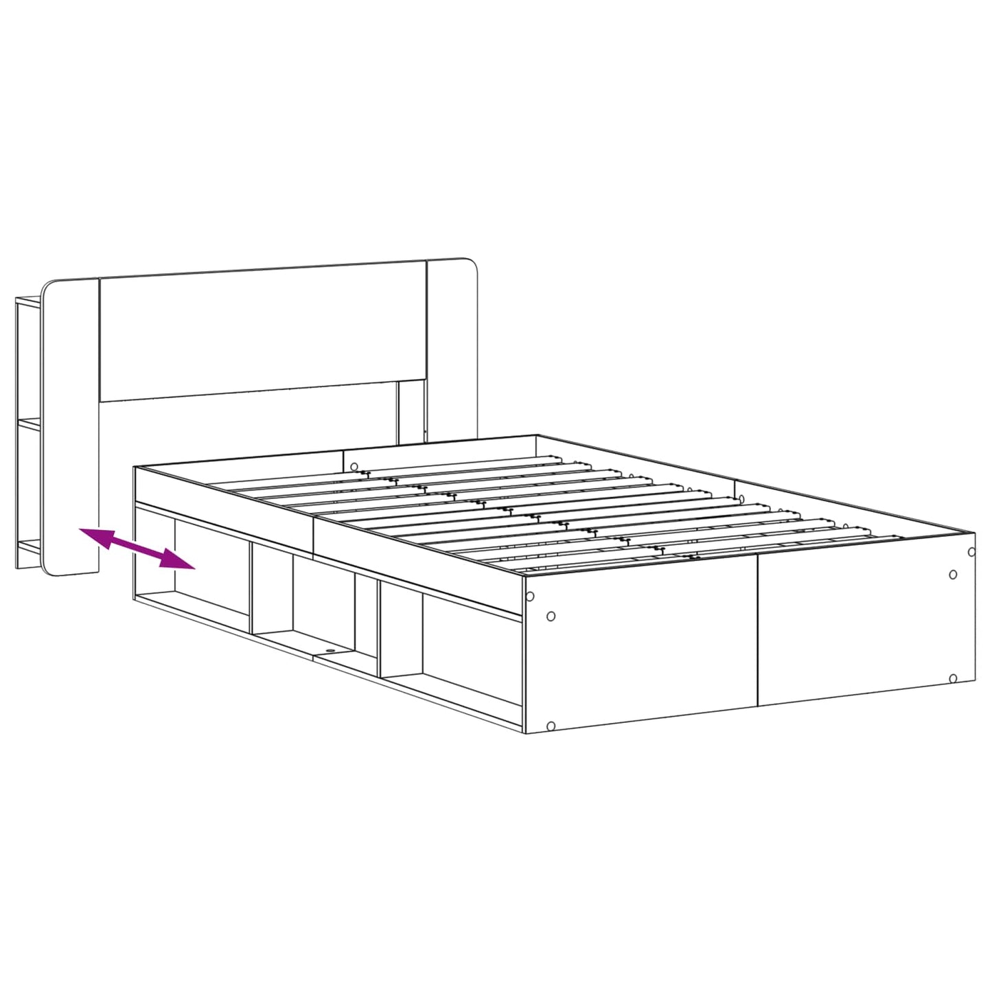 Telaio del letto con storage Rovere Artigianale 120 x 200 cm | homemem39