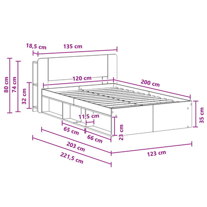 Telaio del letto con storage Rovere Artigianale 120 x 200 cm | homemem39