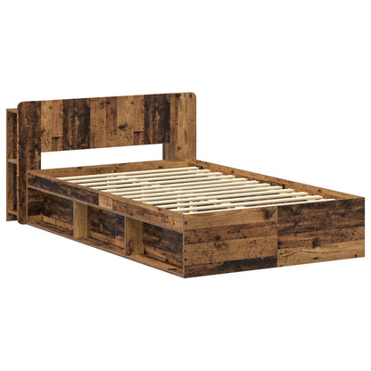 Telaio del letto con storage Legno antico 120 x 200 cm | homemem39