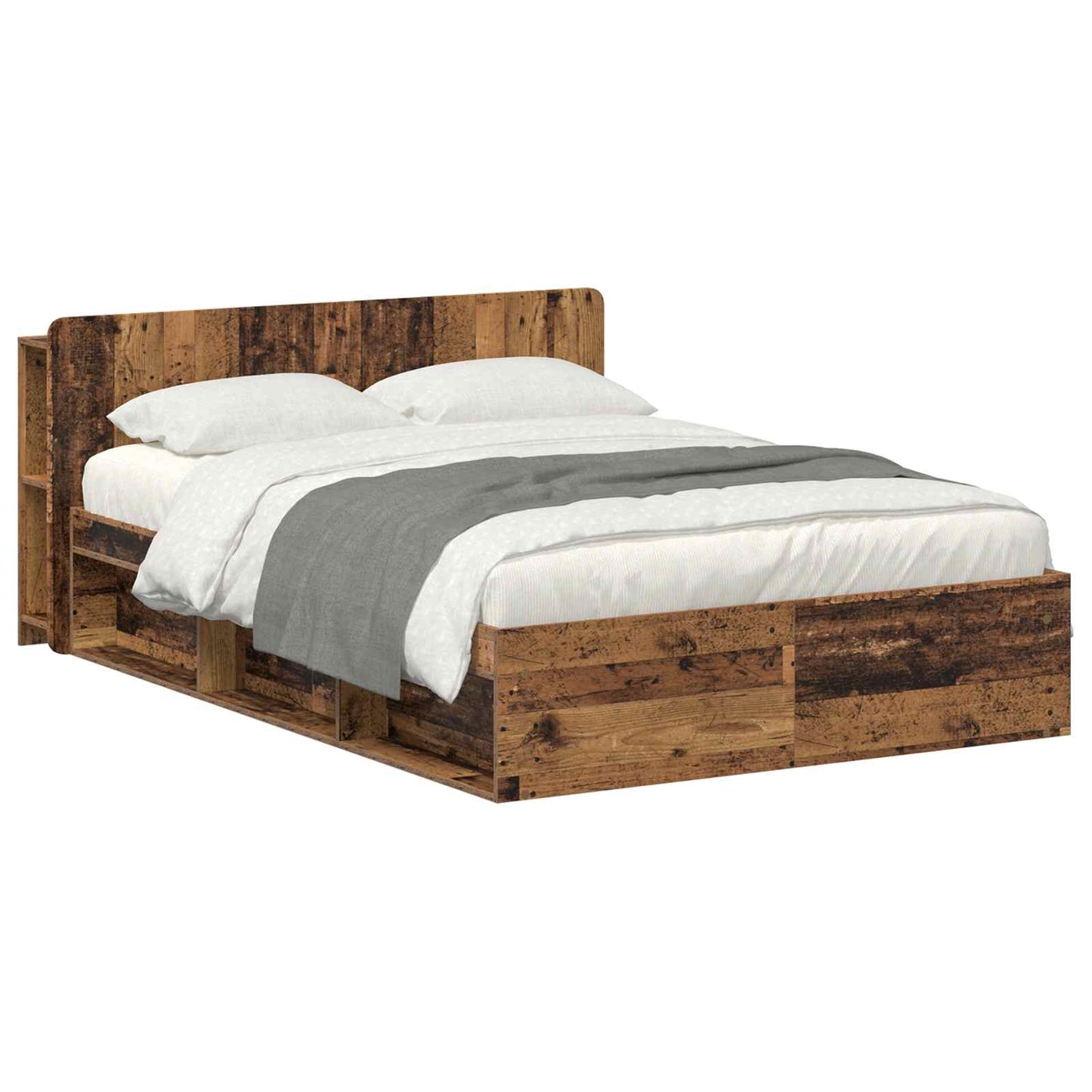 Telaio del letto con storage Legno antico 135 x 190 cm | homemem39