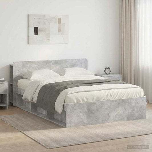 Telaio del letto con storage Grigio Cemento 140 x 190 cm | homemem39