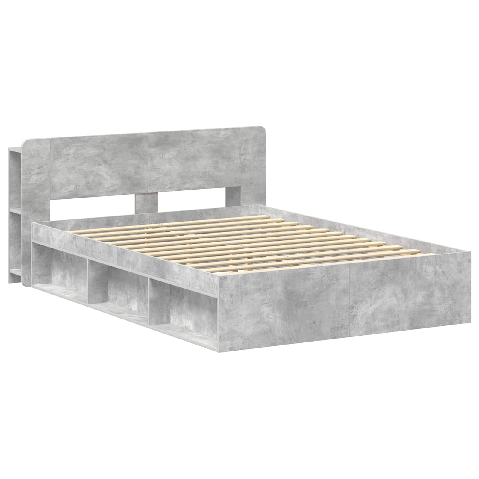 Telaio del letto con storage Grigio Cemento 140 x 190 cm | homemem39