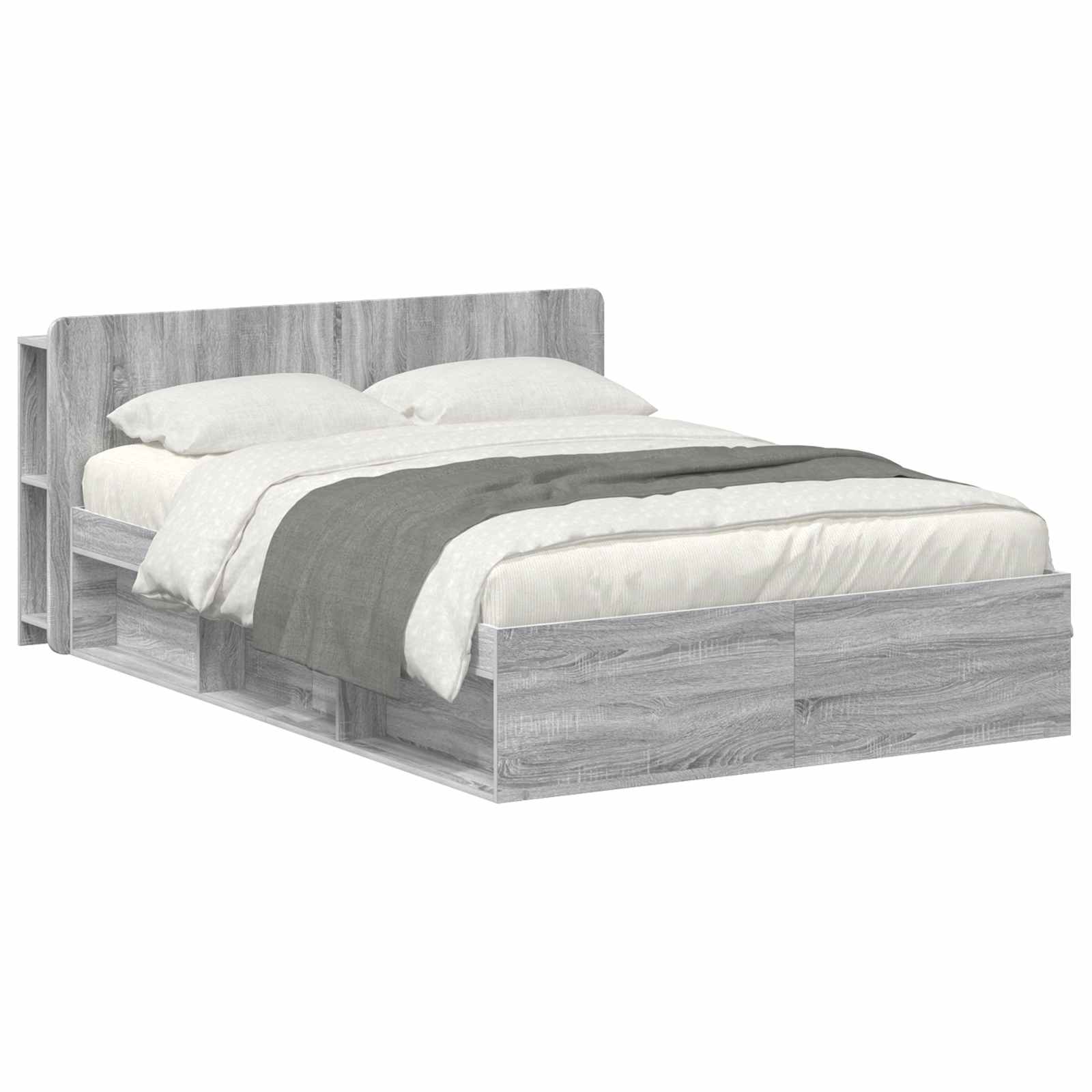 Telaio del letto con storage Sonoma grigio 140 x 190 cm | homemem39