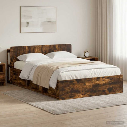 Telaio del letto con storage Rovere Fumo 140 x 190 cm | homemem39
