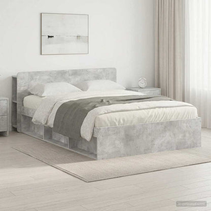 Telaio del letto con storage Grigio Cemento 140 x 200 cm | homemem39