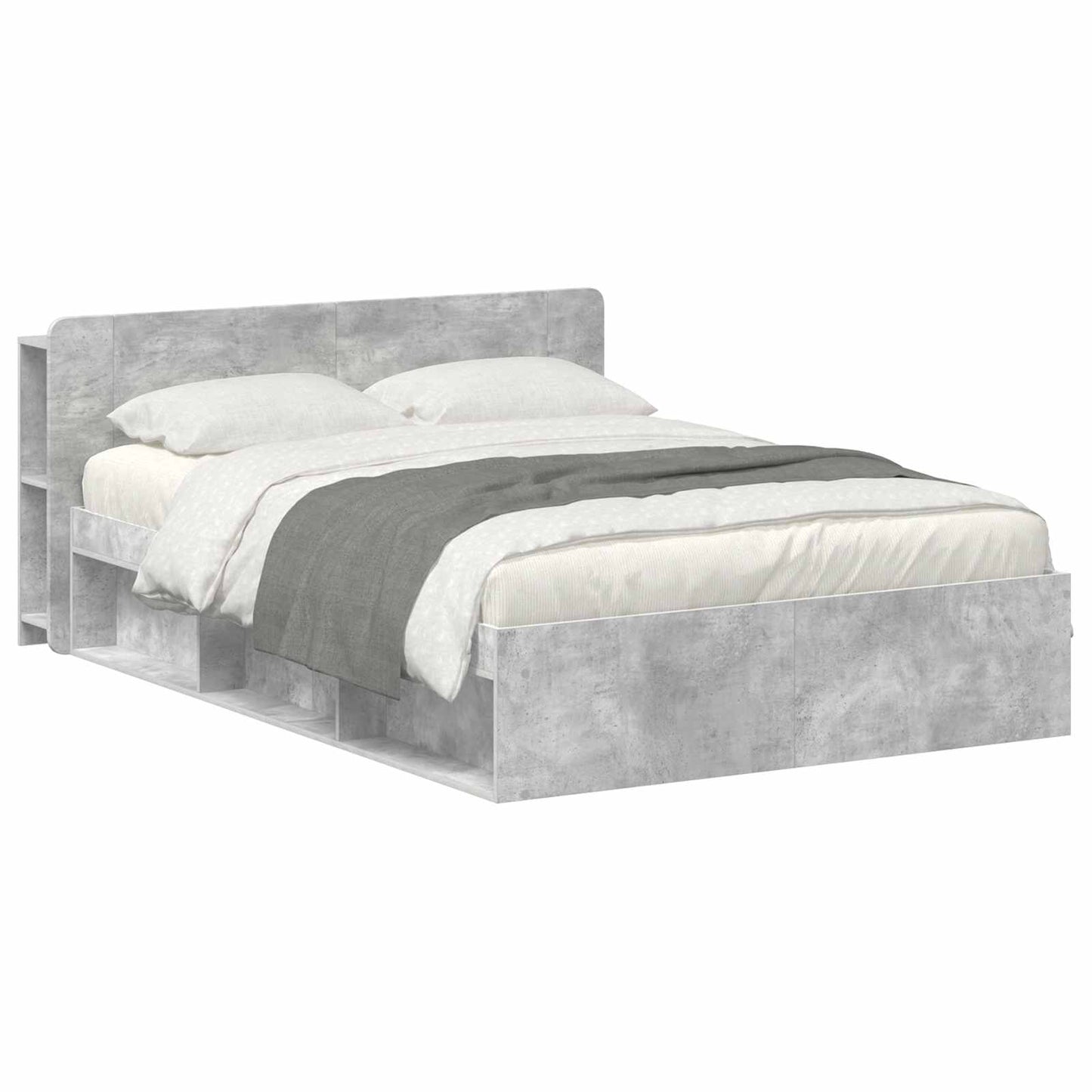 Telaio del letto con storage Grigio Cemento 140 x 200 cm | homemem39