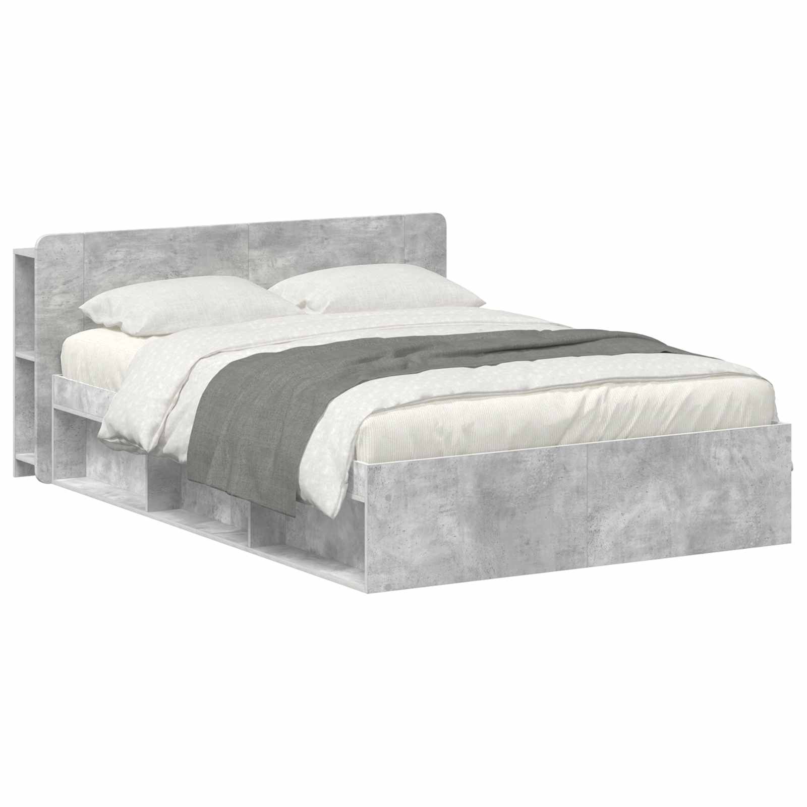 Telaio del letto con storage Grigio Cemento 140 x 200 cm | homemem39