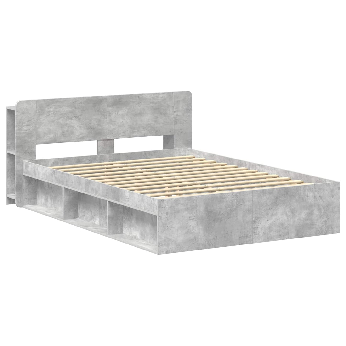 Telaio del letto con storage Grigio Cemento 140 x 200 cm | homemem39