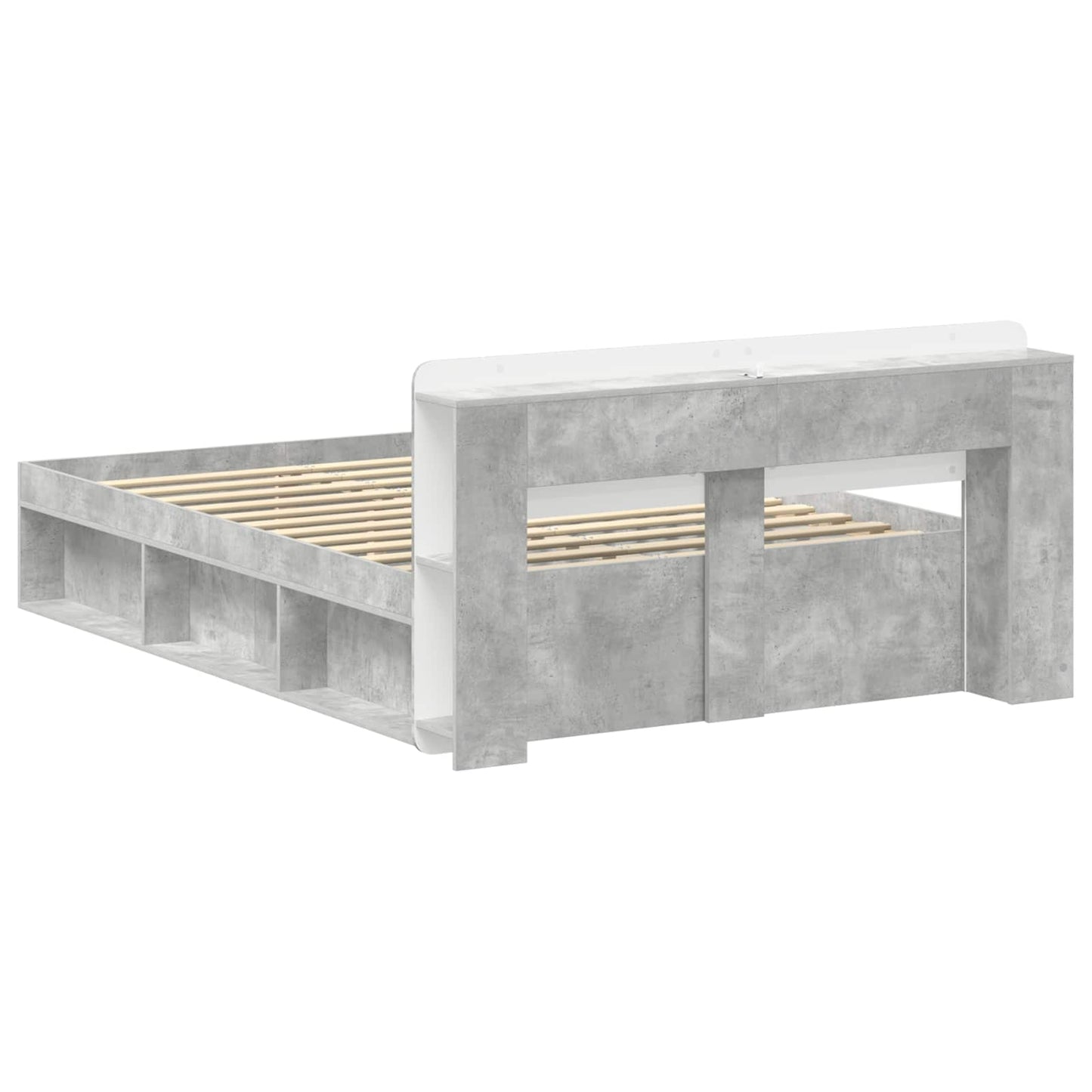 Telaio del letto con storage Grigio Cemento 140 x 200 cm | homemem39