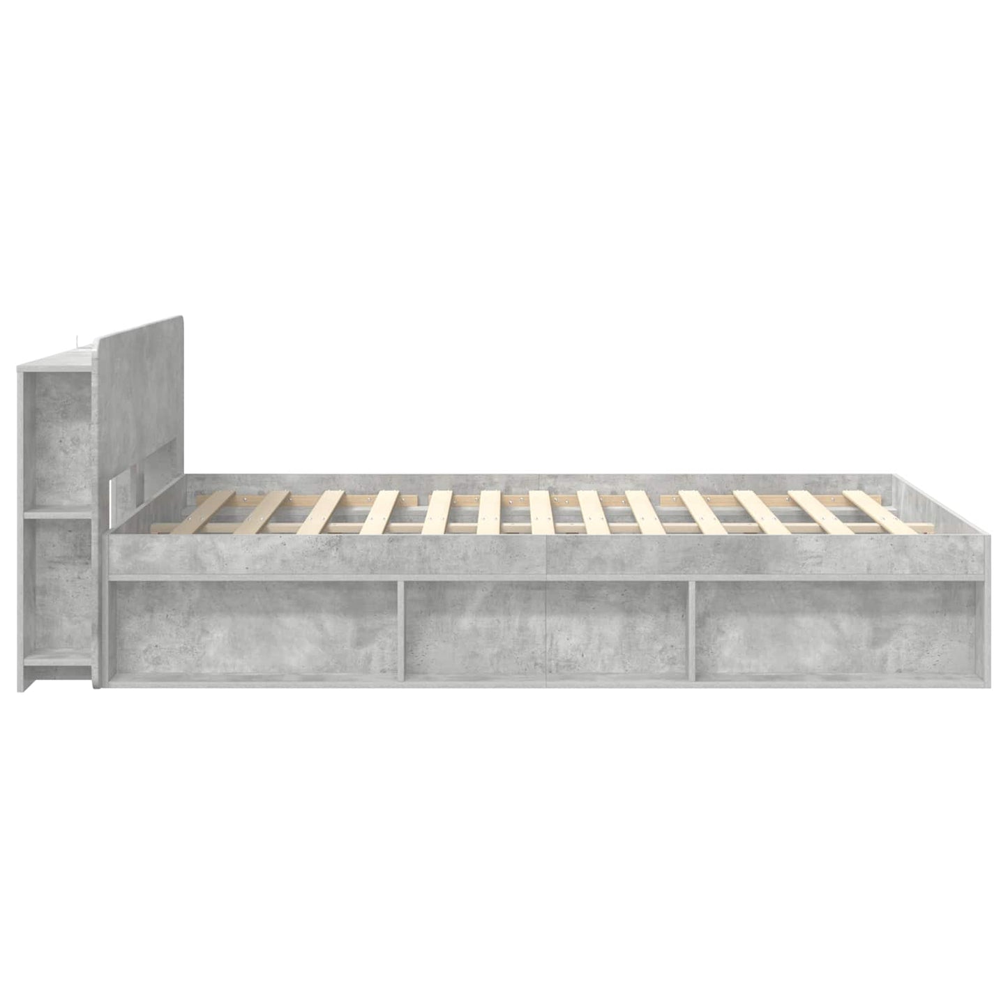 Telaio del letto con storage Grigio Cemento 140 x 200 cm | homemem39