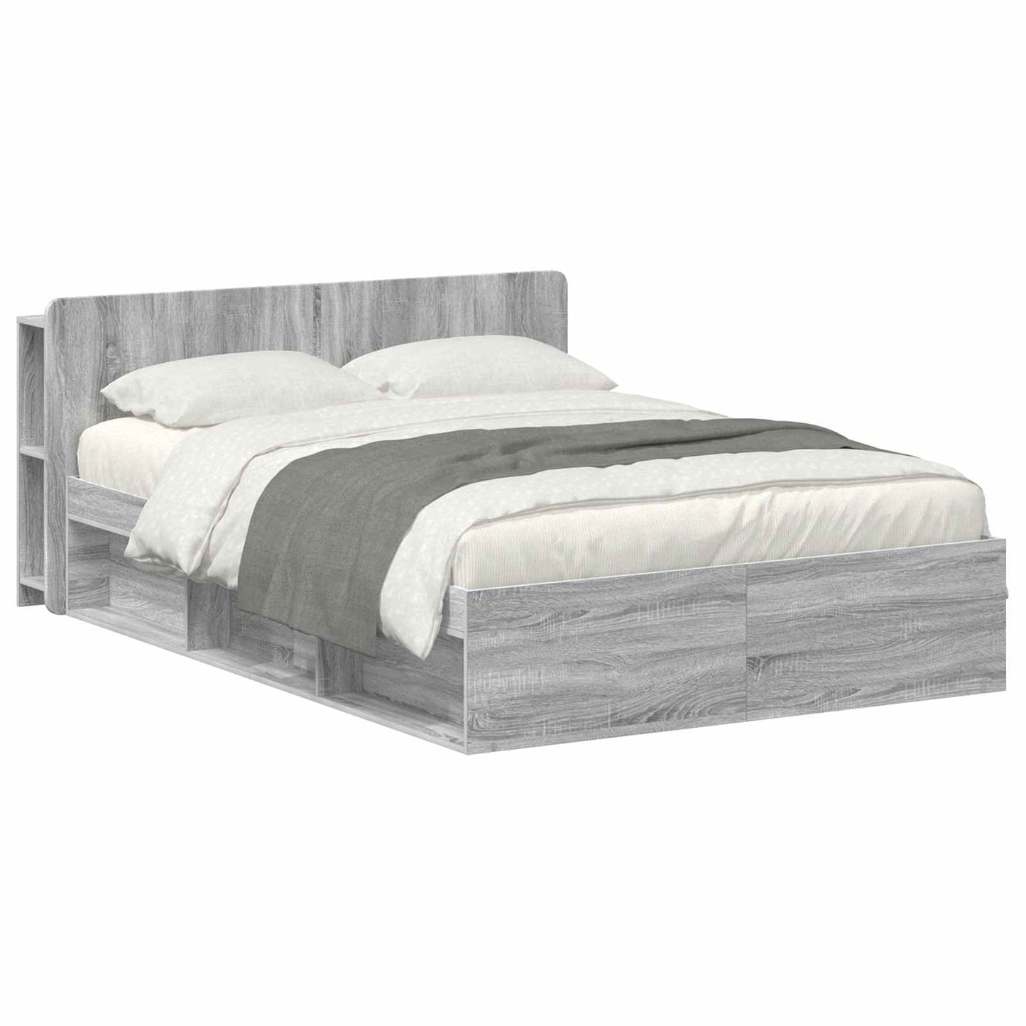Telaio del letto con storage Sonoma grigio 140 x 200 cm | homemem39