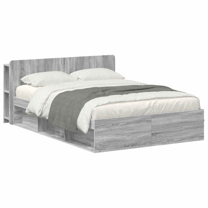 Telaio del letto con storage Sonoma grigio 140 x 200 cm | homemem39
