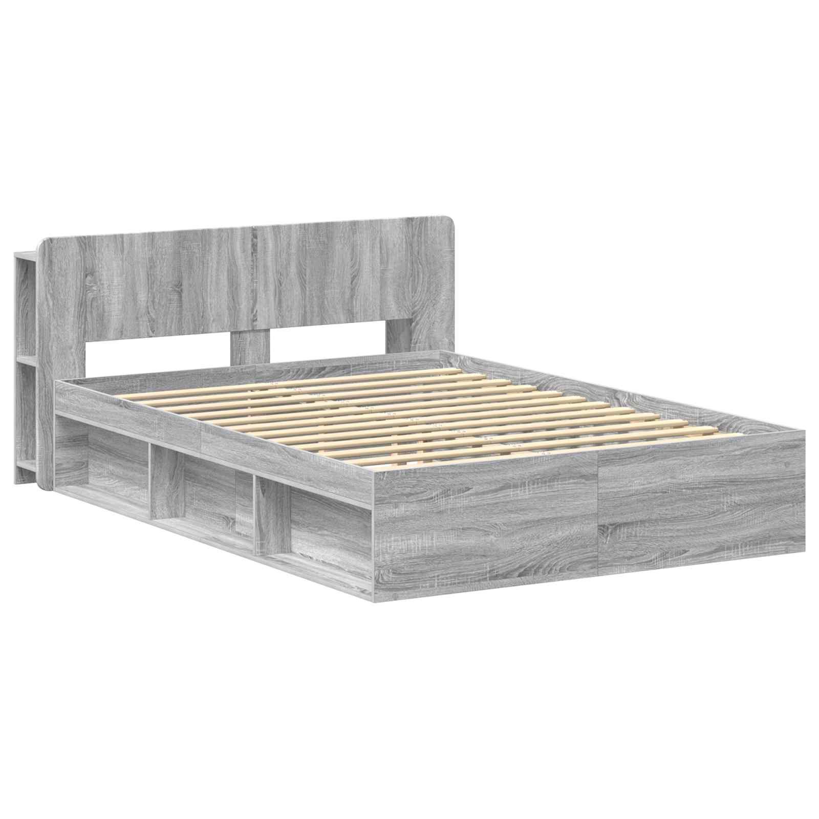 Telaio del letto con storage Sonoma grigio 150 x 200 cm | homemem39