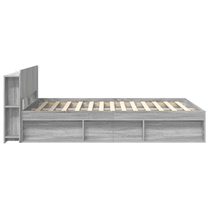 Telaio del letto con storage Sonoma grigio 150 x 200 cm | homemem39
