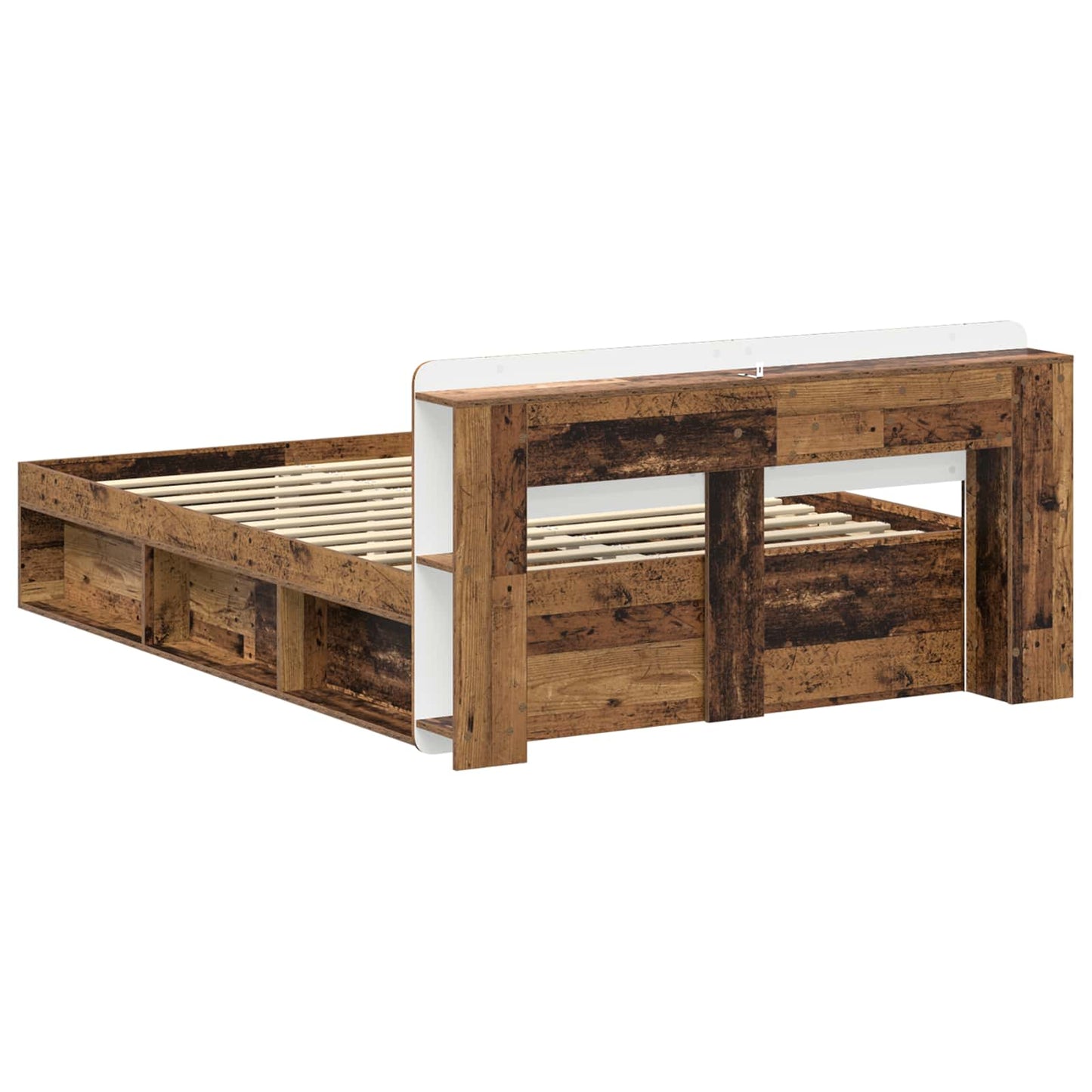 Telaio del letto con storage Legno antico 150 x 200 cm | homemem39