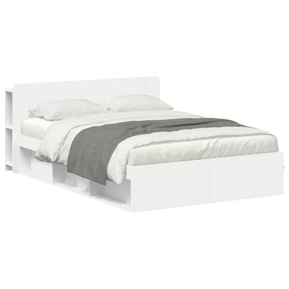 Telaio del letto con storage con testiera Bianco 150 x 200 cm | homemem39