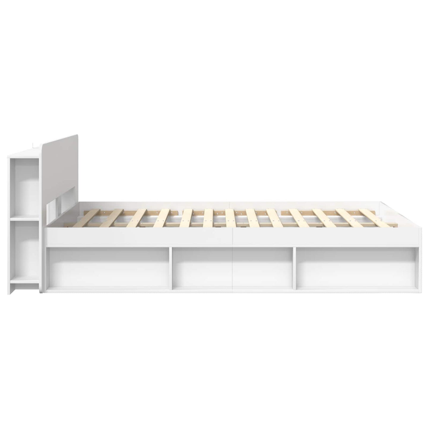 Telaio del letto con storage con testiera Bianco 150 x 200 cm | homemem39