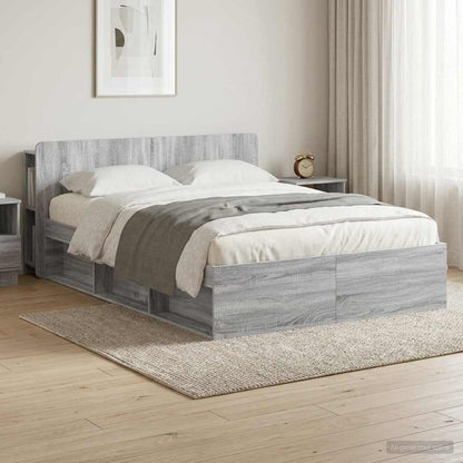 Telaio del letto con storage Sonoma grigio 160 x 200 cm | homemem39