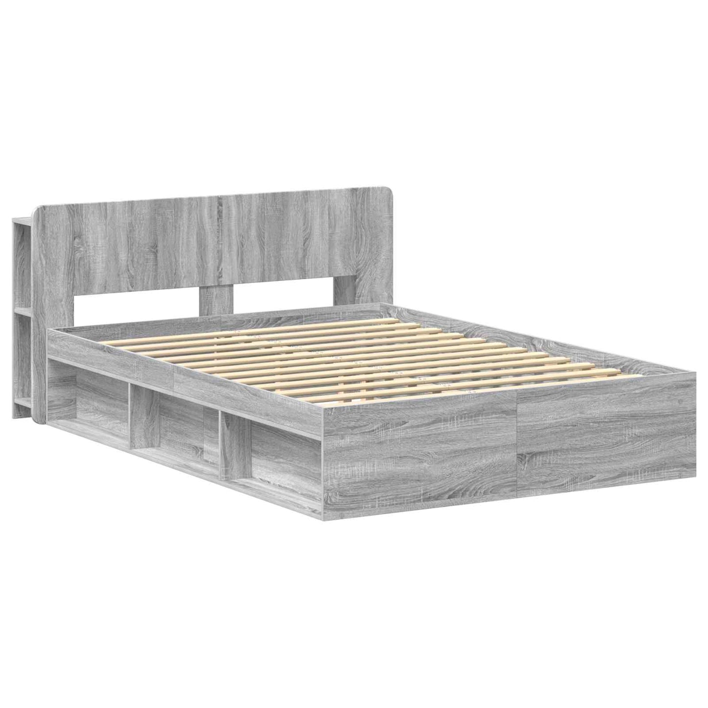 Telaio del letto con storage Sonoma grigio 160 x 200 cm | homemem39