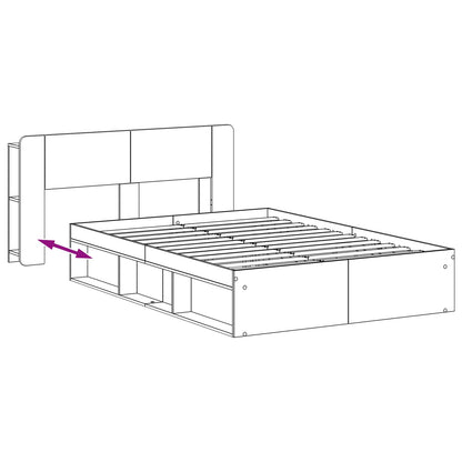 Telaio del letto con storage Sonoma grigio 160 x 200 cm | homemem39