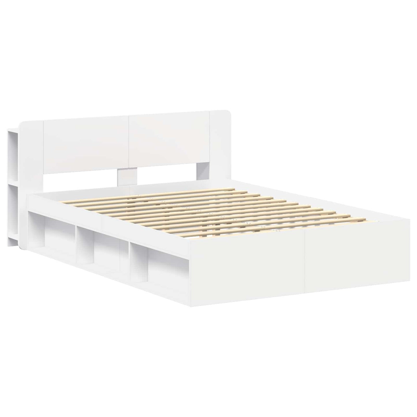 Telaio del letto con storage con testiera Bianco 160 x 200 cm | homemem39