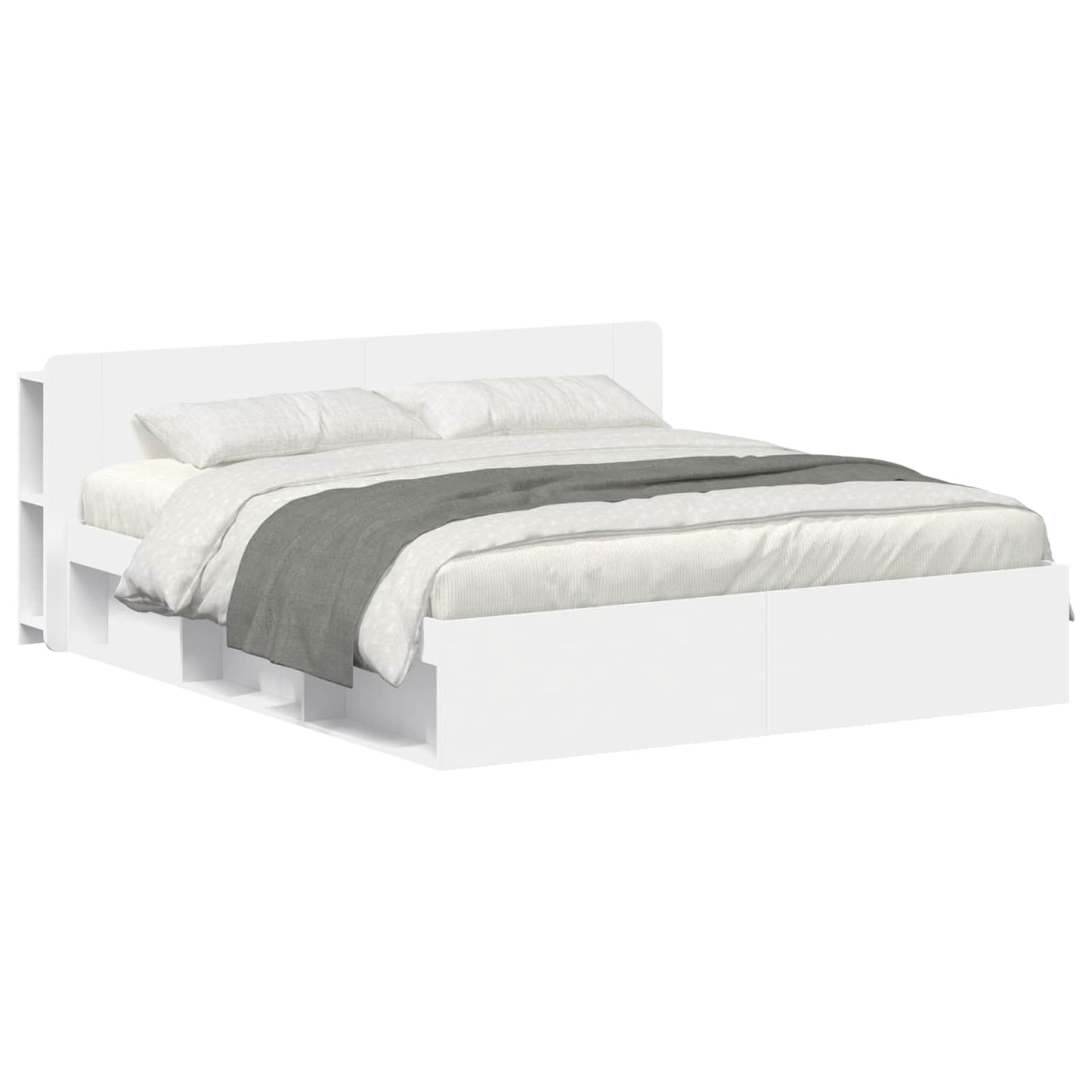 Telaio del letto con storage con testiera Bianco 180 x 200 cm | homemem39