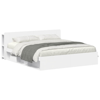 Telaio del letto con storage con testiera Bianco 180 x 200 cm | homemem39
