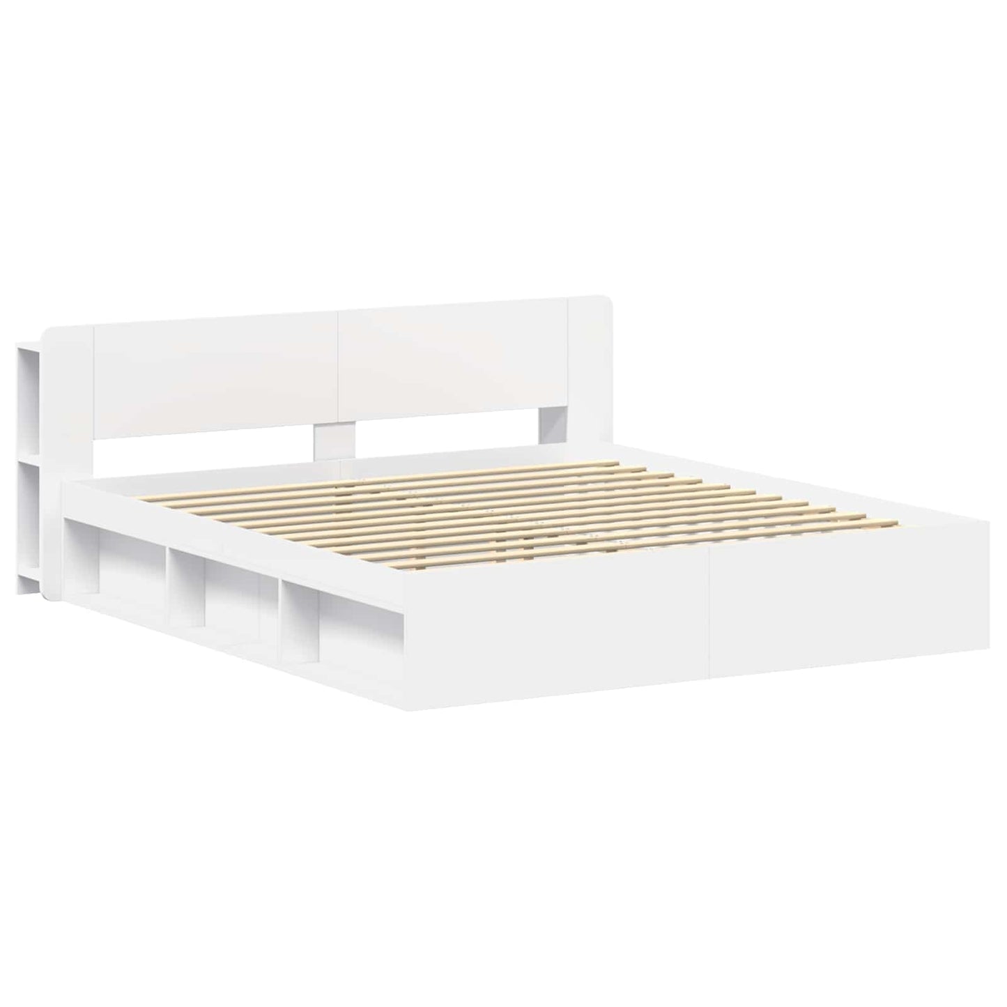 Telaio del letto con storage con testiera Bianco 180 x 200 cm | homemem39
