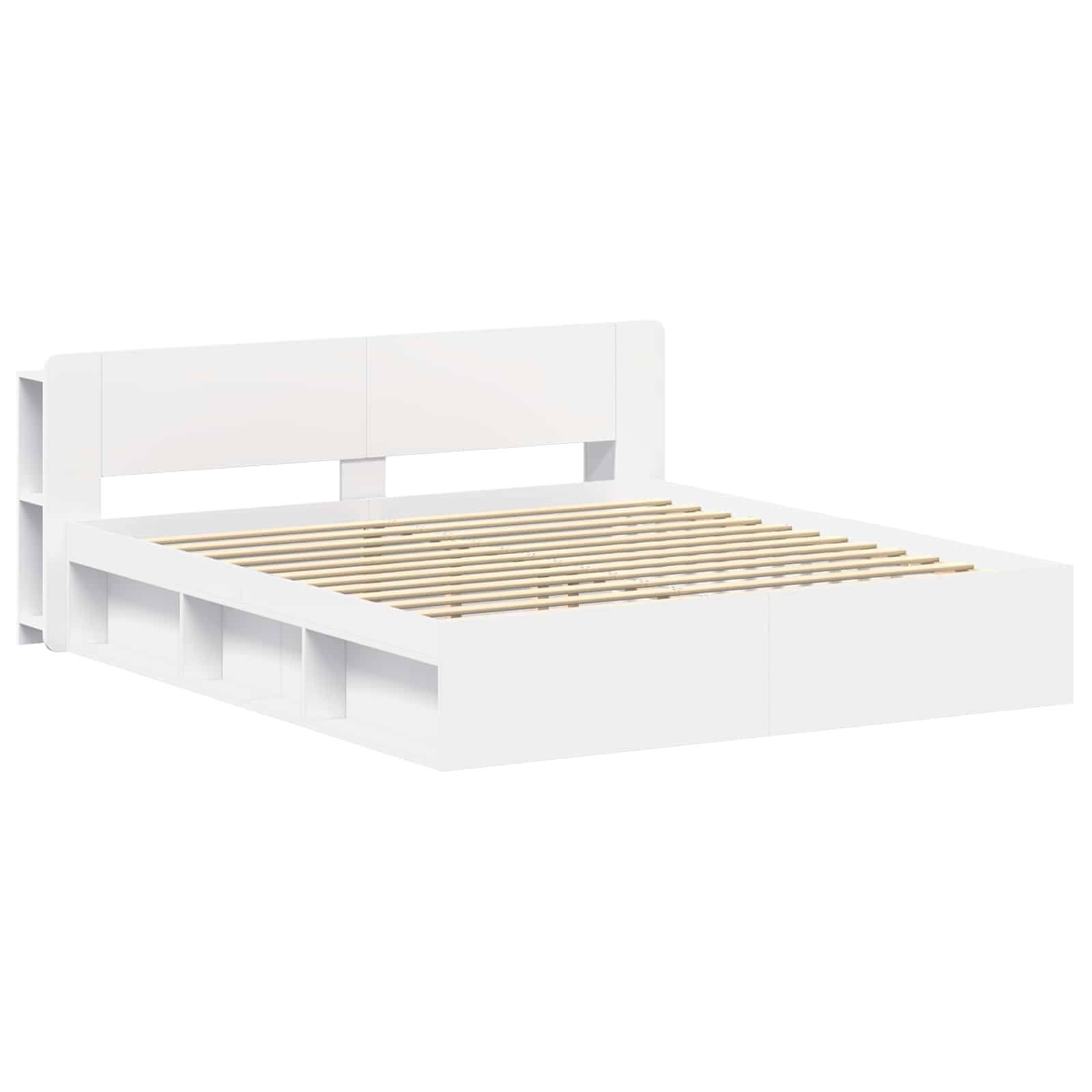 Telaio del letto con storage con testiera Bianco 180 x 200 cm | homemem39
