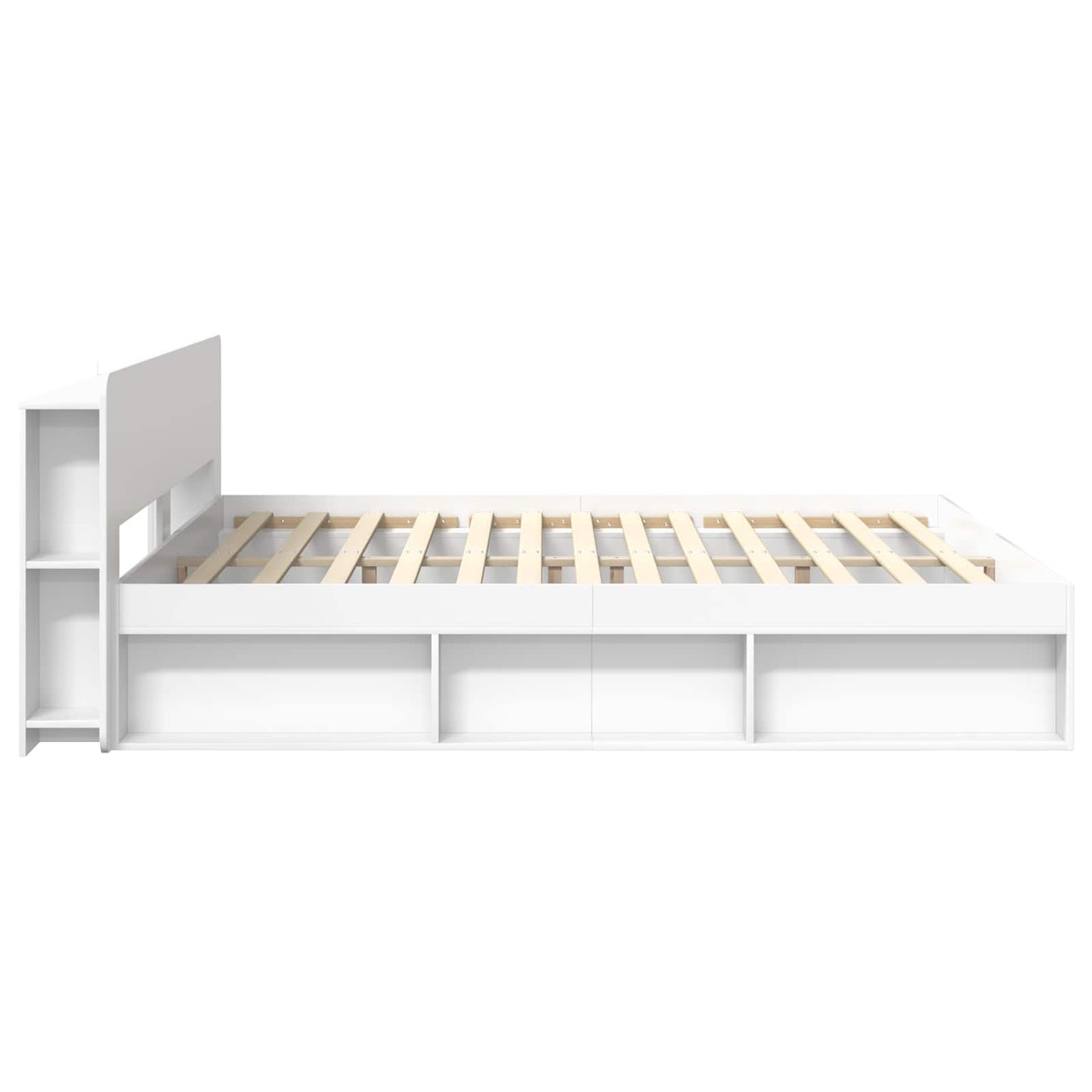 Telaio del letto con storage con testiera Bianco 180 x 200 cm | homemem39
