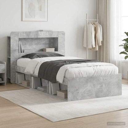 Telaio del letto con storage Grigio Cemento 75 x 190 cm | homemem39