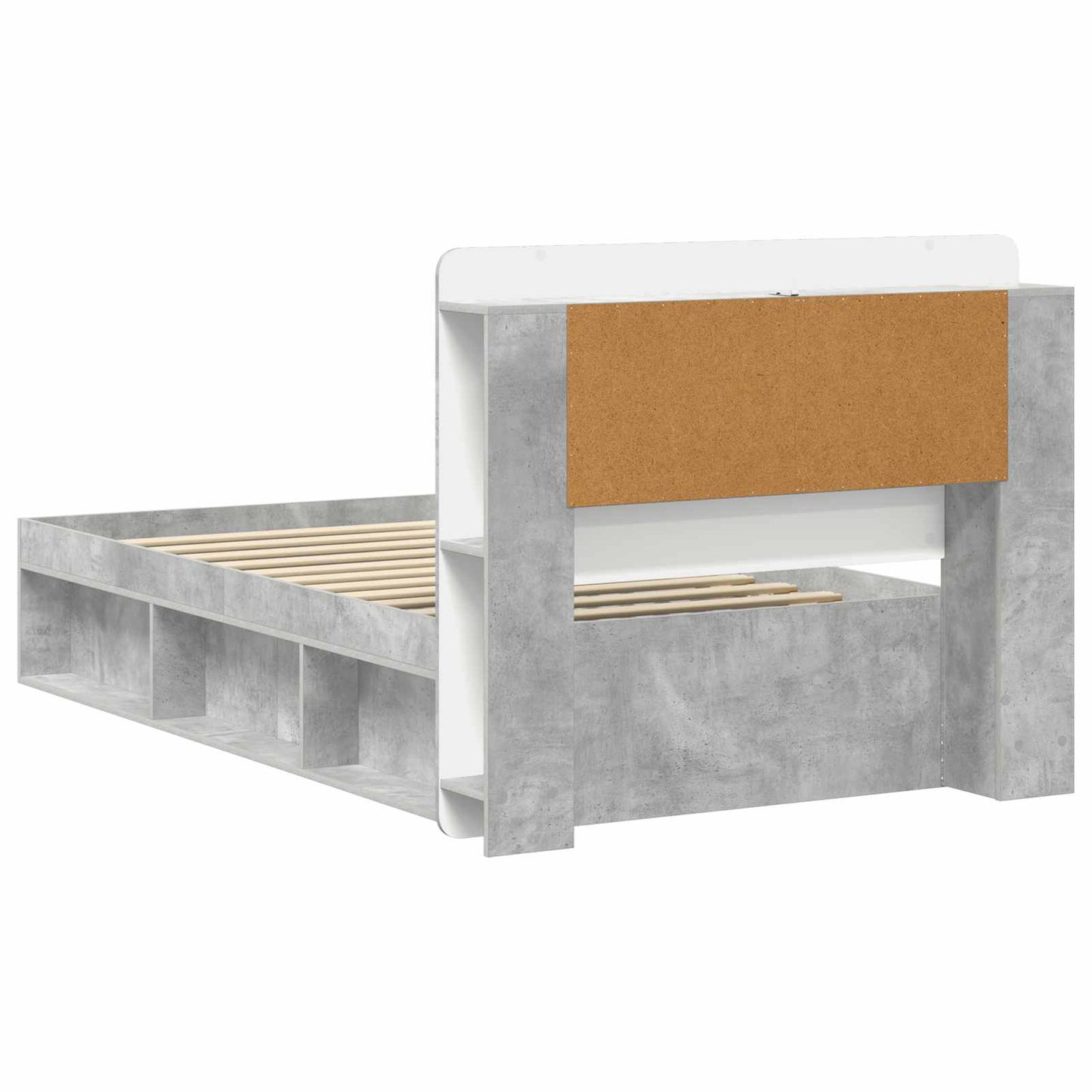 Telaio del letto con storage Grigio Cemento 75 x 190 cm | homemem39