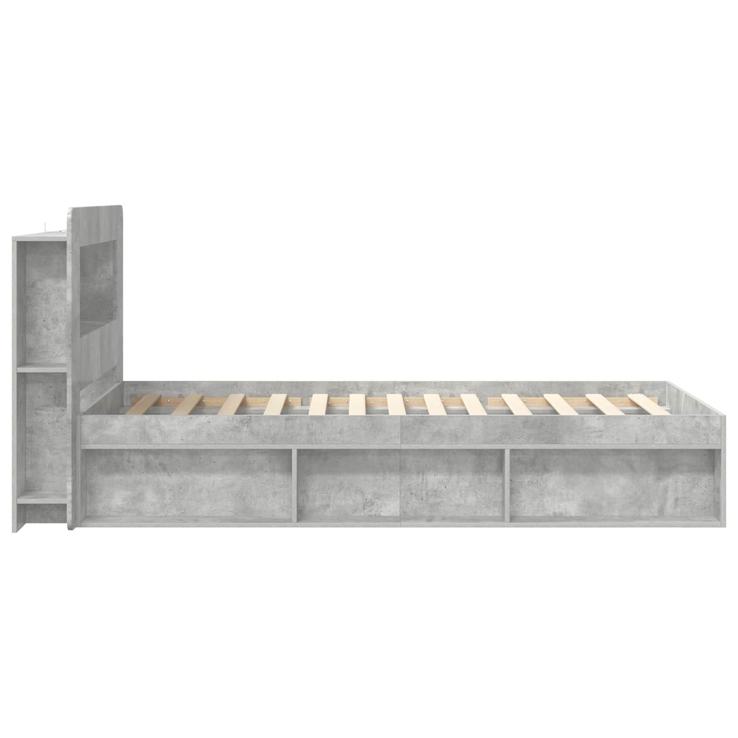 Telaio del letto con storage Grigio Cemento 75 x 190 cm | homemem39