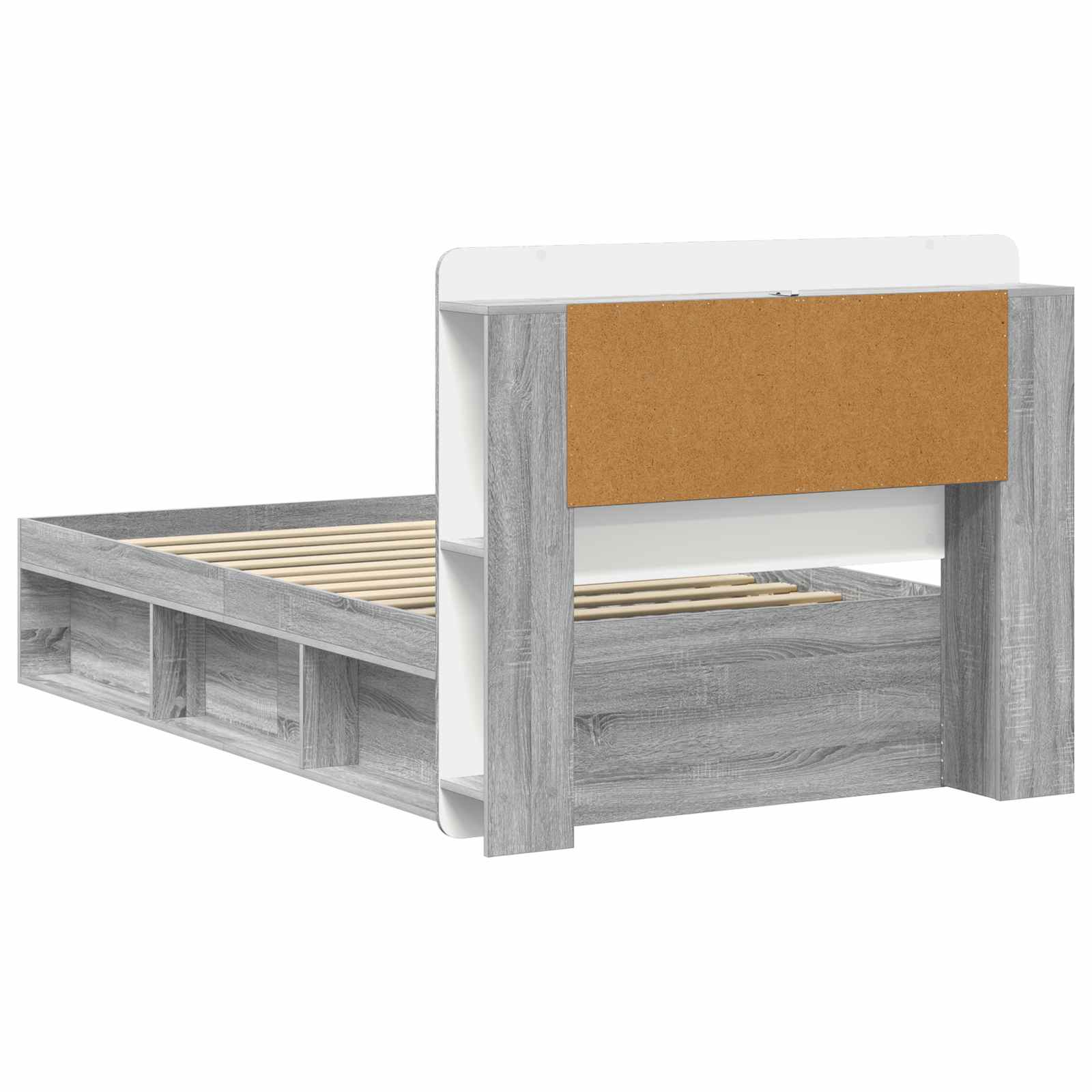 Telaio del letto con storage Sonoma grigio 75 x 190 cm | homemem39