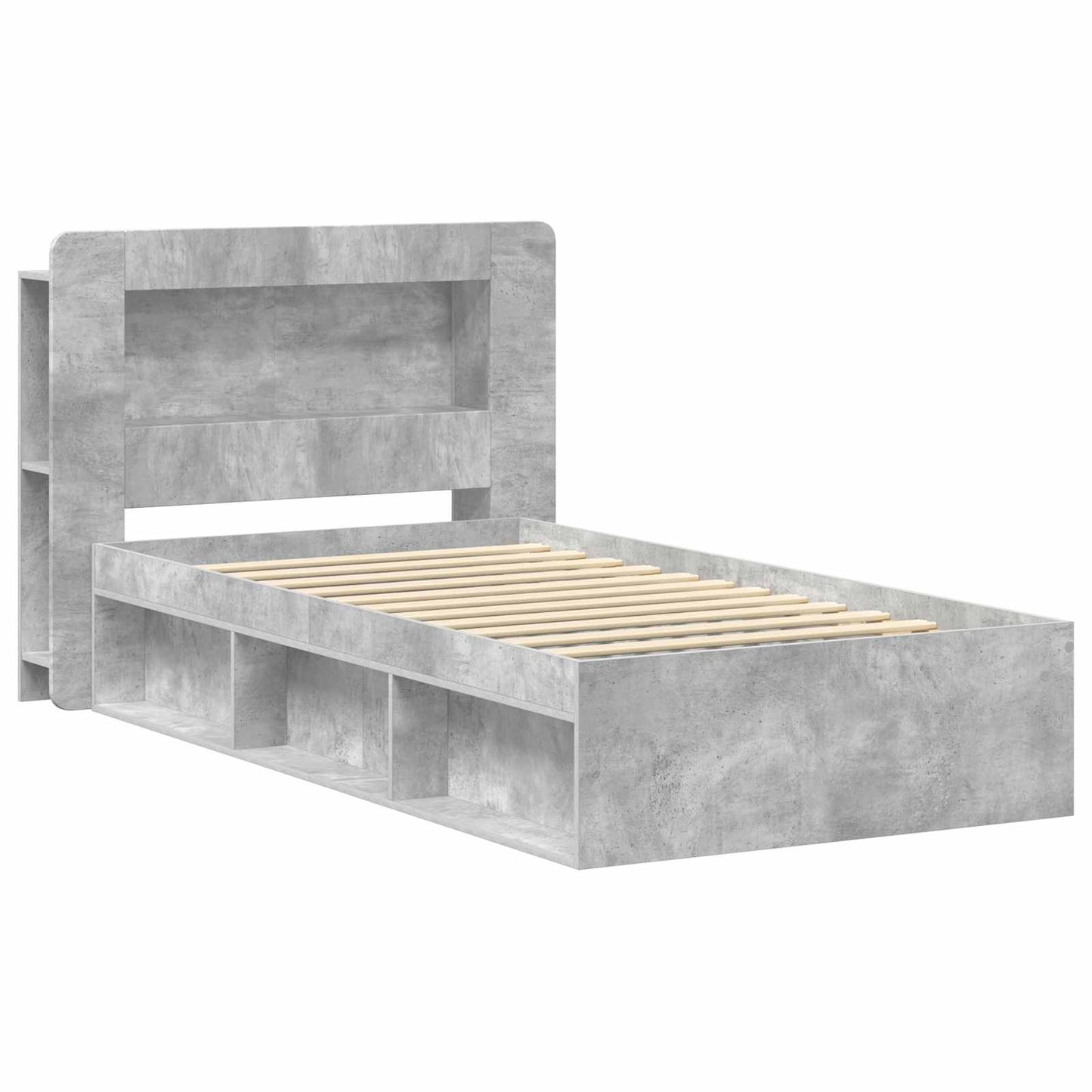 Telaio del letto con storage Grigio Cemento 80 x 200 cm | homemem39